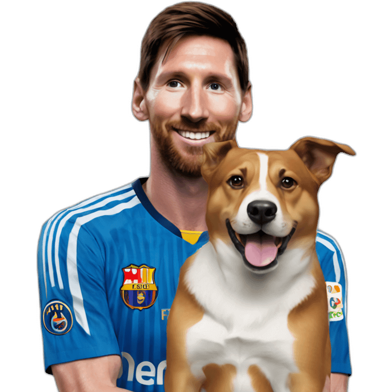 Messi on a dog emoji