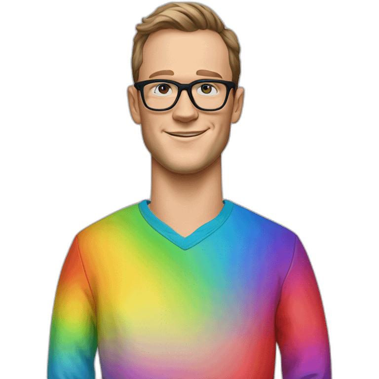 Jonathan Toews wearing glasses and rainbow clothes emoji