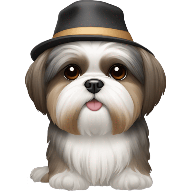 Shih tzu with hat  emoji