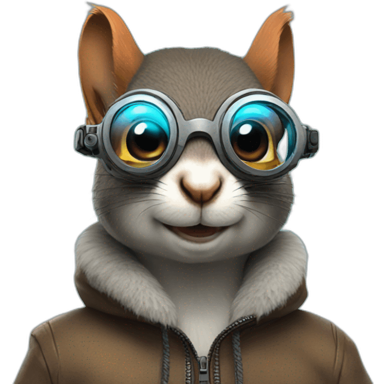 squirrel wearing cyberpunk glasses emoji