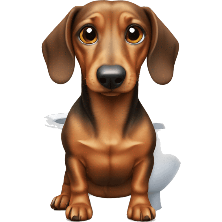 Dachshund sitting on a toilet  emoji