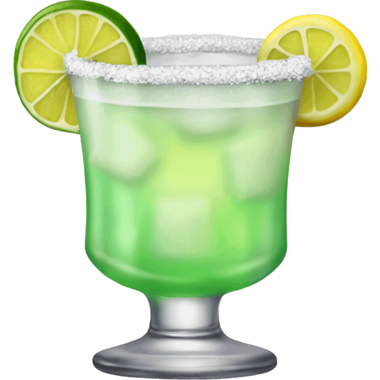 Shaken Margarita with salt and lemon on the rim of glass  emoji