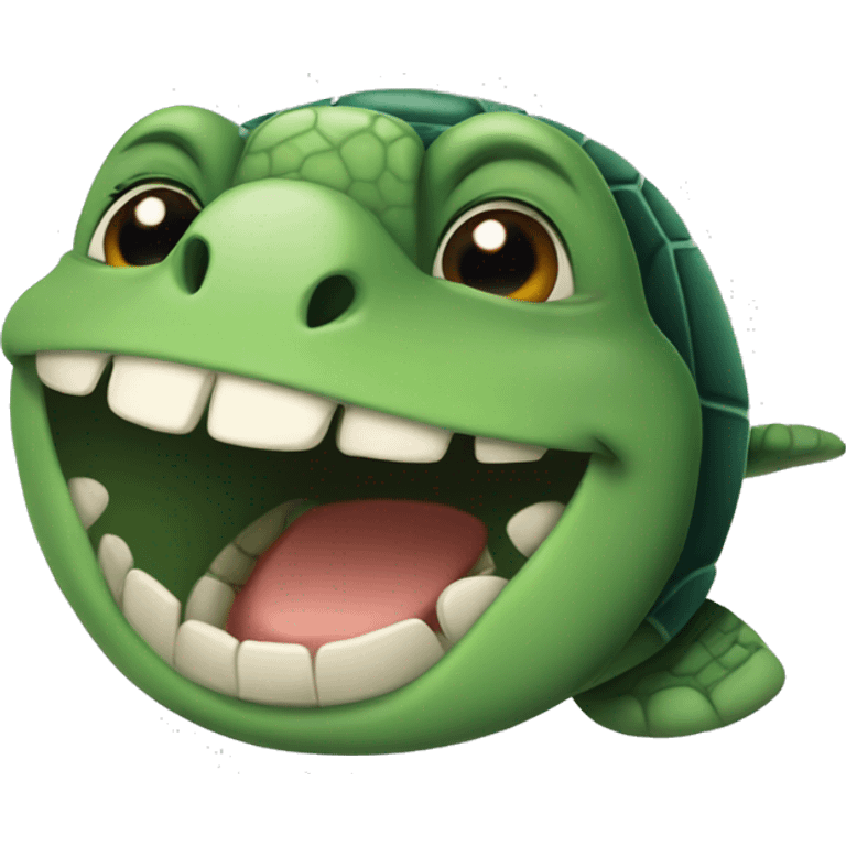 turtle with teeth smiling emoji