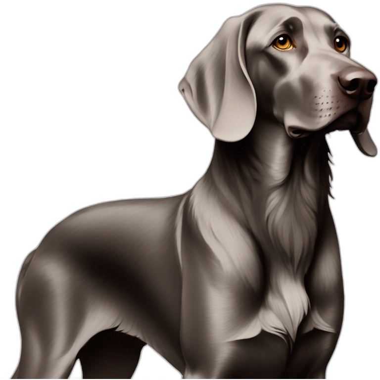 longhair weimaraner profile silhouet emoji