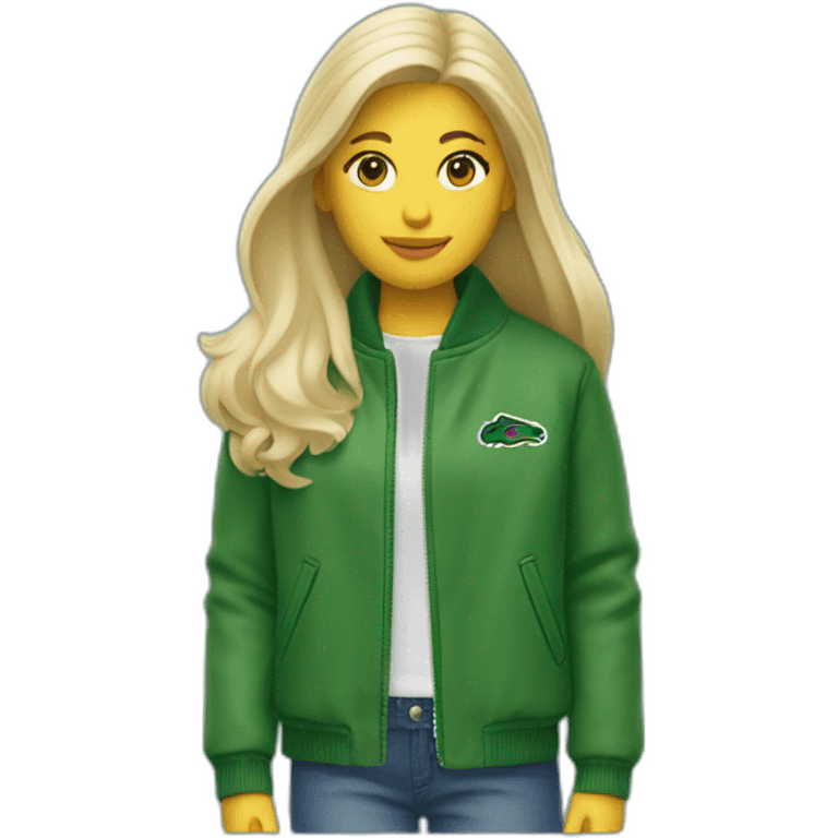 Blond girl with lacoste jacket emoji