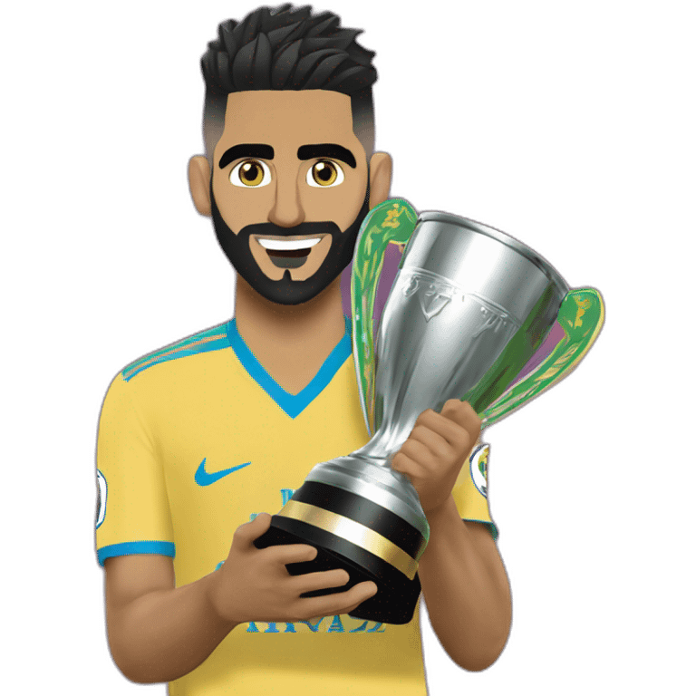 I want an emoji of the player Riyad Mahrez holding the African Cup emoji