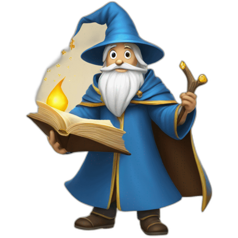 wizard with a magical book emoji