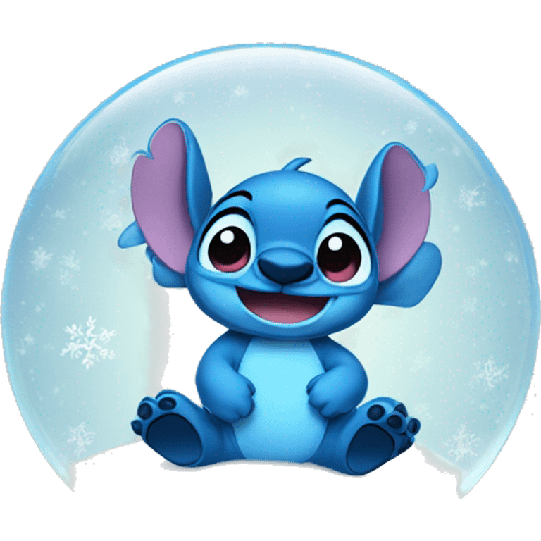 Stitch in a snow globe emoji