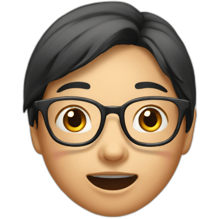 buck-toothede asian girl surprised glasses emoji