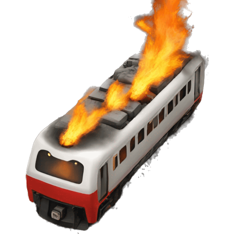 Train on fire  emoji