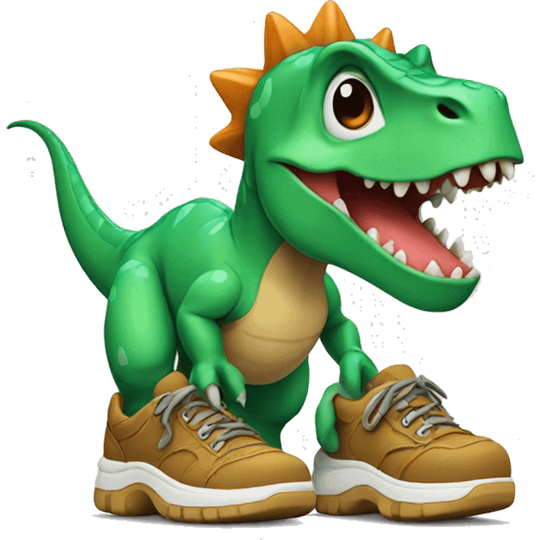 Dinosaur with shoes emoji