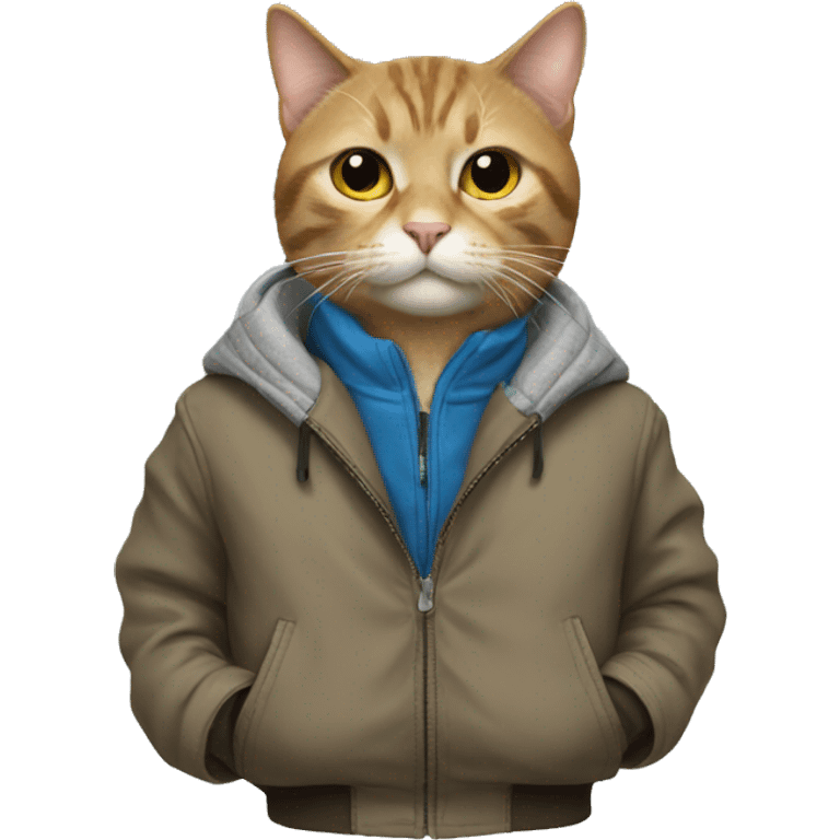 Cat with a jacket emoji