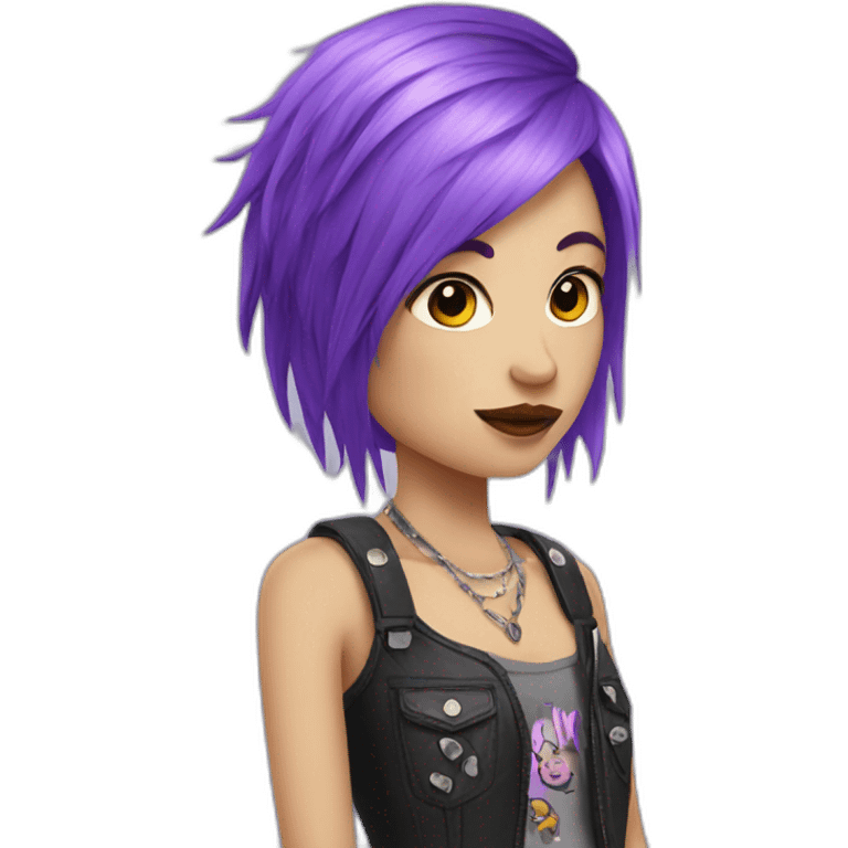 Violet hair punk girl emoji