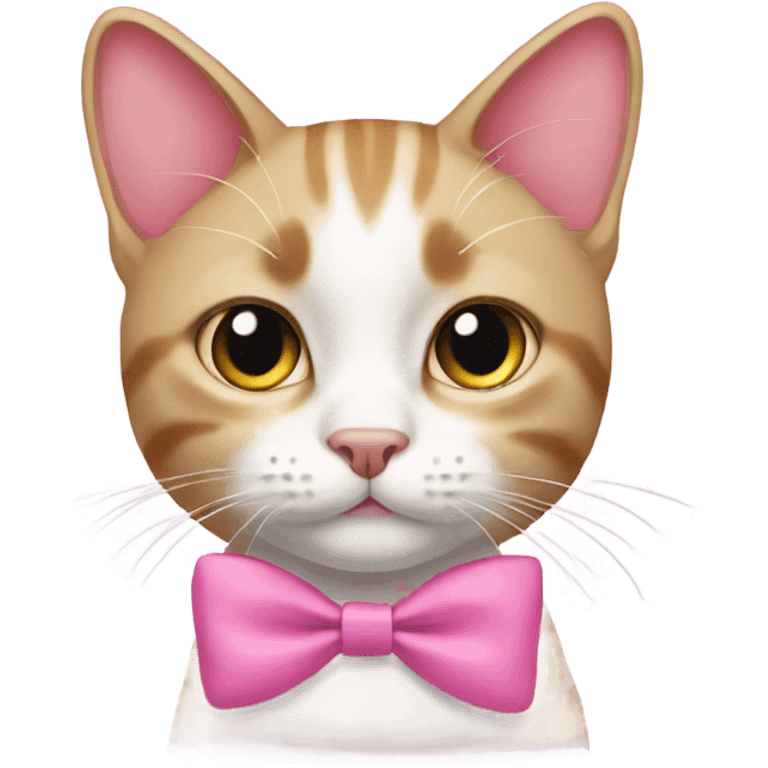 cat wearing a pink bow emoji