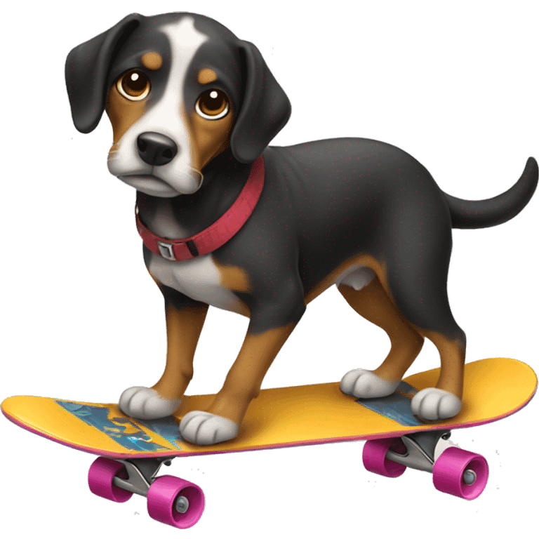 Dog riding skateboard emoji