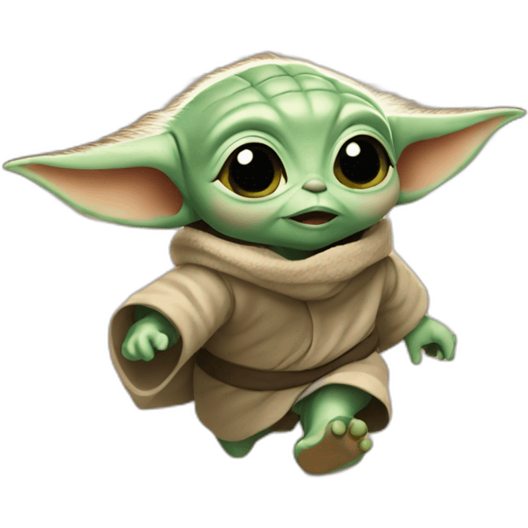 Baby yoda running emoji