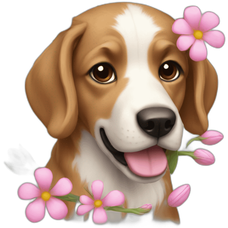 dog flowers emoji