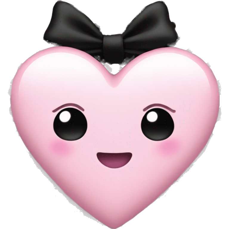 light pink heart with black bow emoji