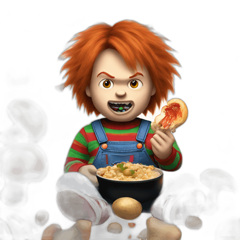 Chucky eating mushrooms emoji