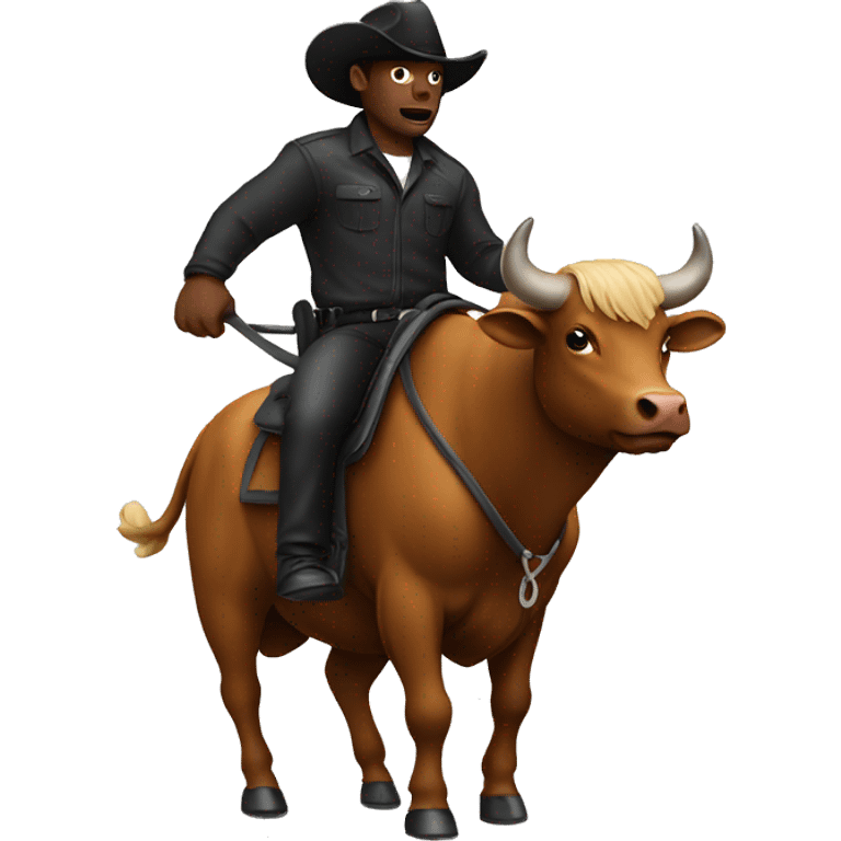 A criminal riding a bull emoji