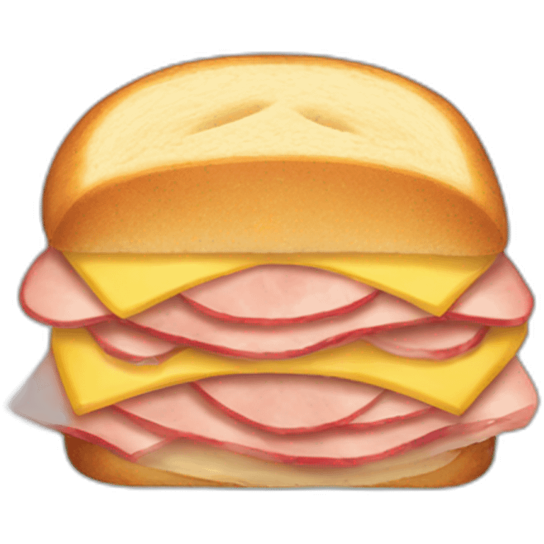 Hot ham and cheese sandwich with a bikini emoji