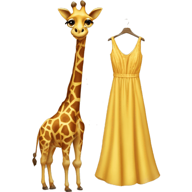 Giraffe waering a dress emoji