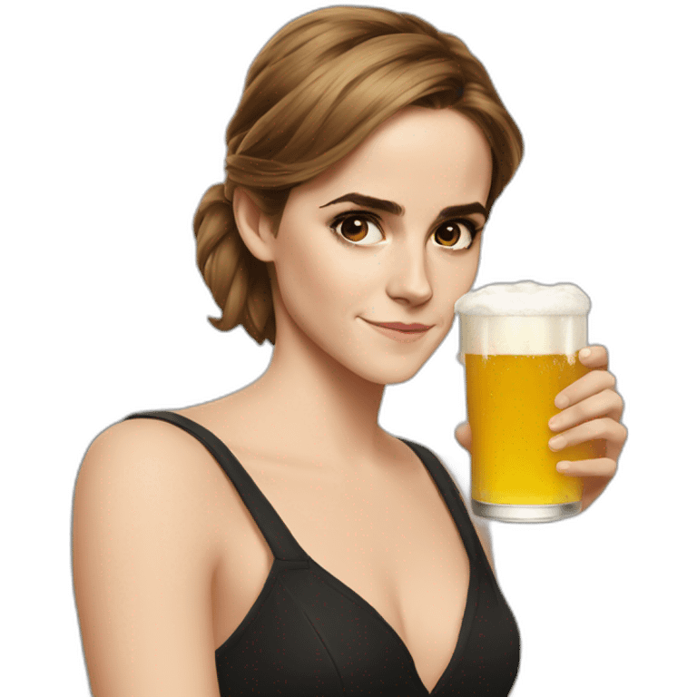 Emma Watson drink beer emoji