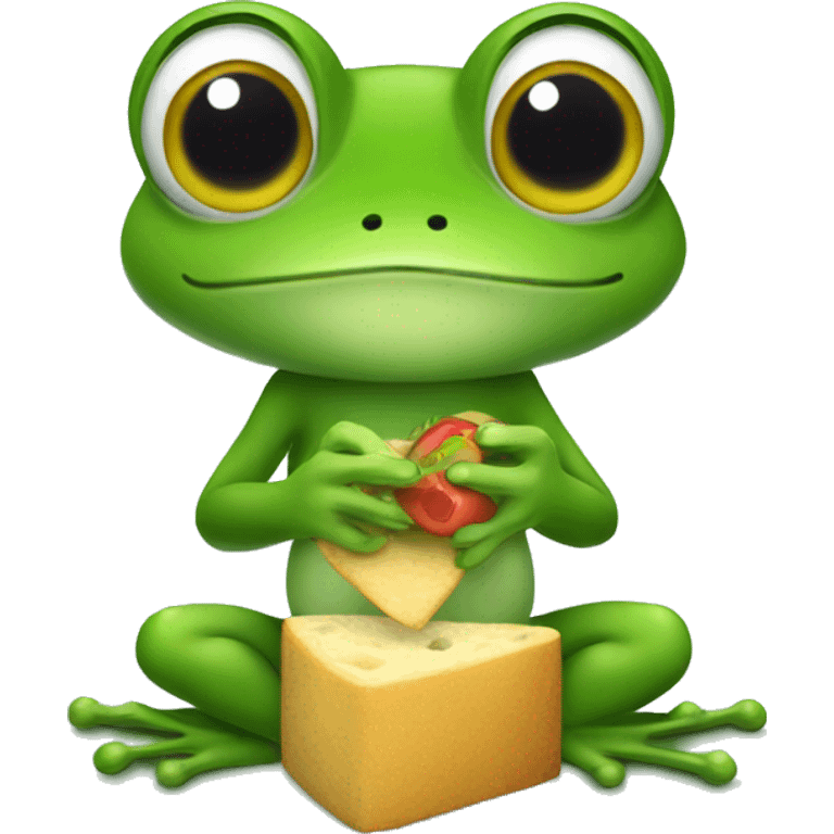 A little frog eating his lunch  emoji