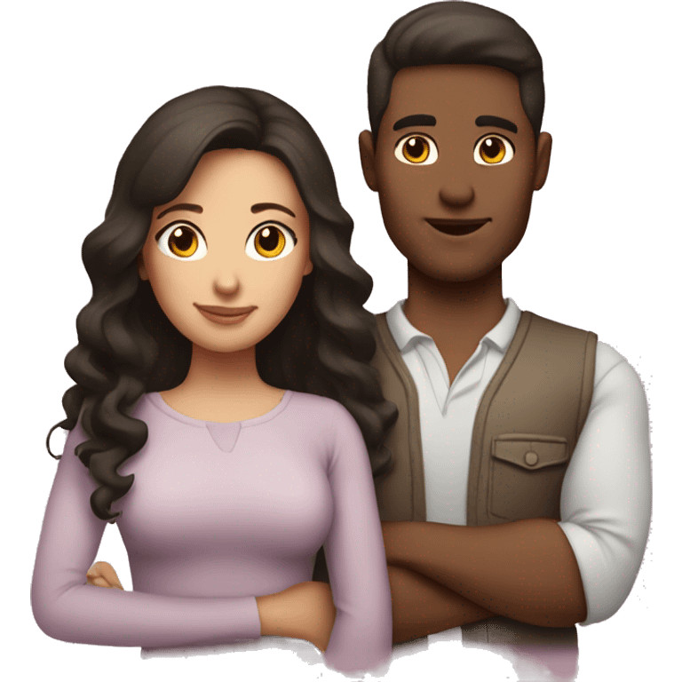 loving brunette couple emoji