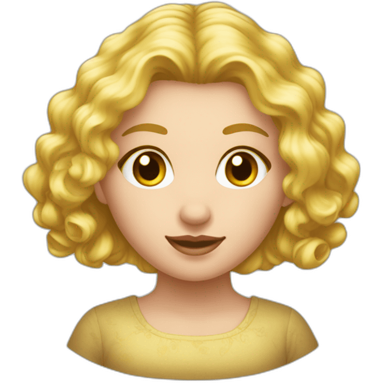 Une jeune fille aux cheveux bouclés blond vénitien emoji