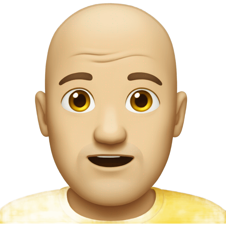 bald man in yellow cry emoji