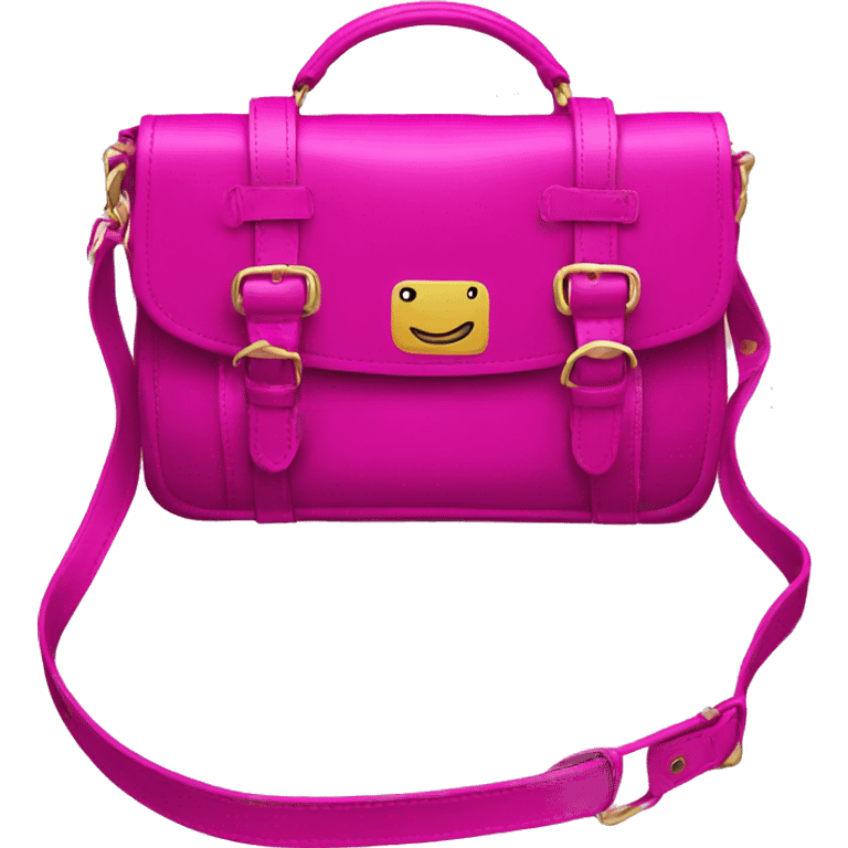 Realistic magenta designer satchel purse. emoji