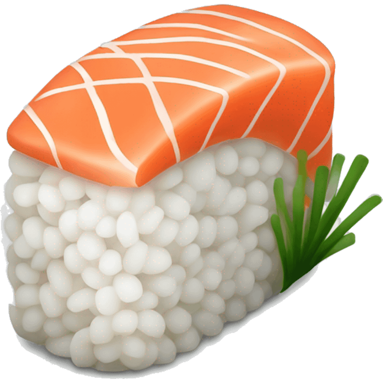 clean easy Sushi with salmon and outline of white use hight qualty colors emoji