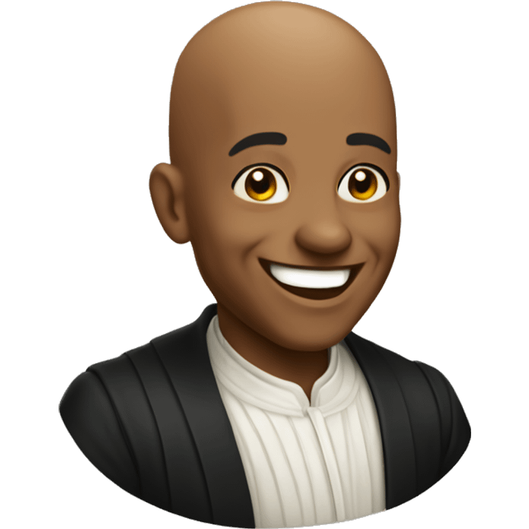 Bald black man historically laughing emoji