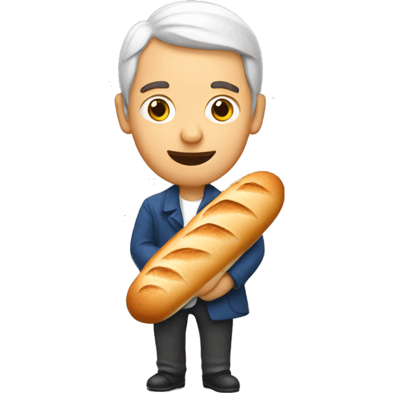 French man with baguette emoji