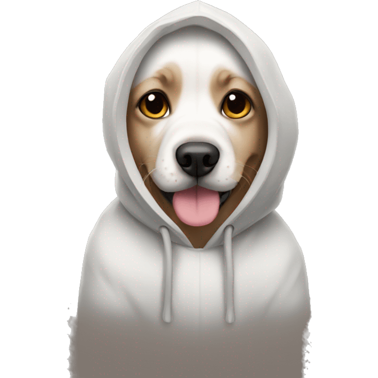 dog wearing a hodie emoji