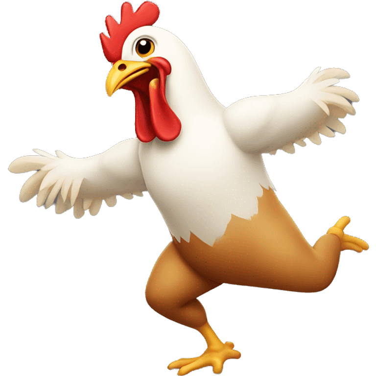 A chicken dancing  emoji