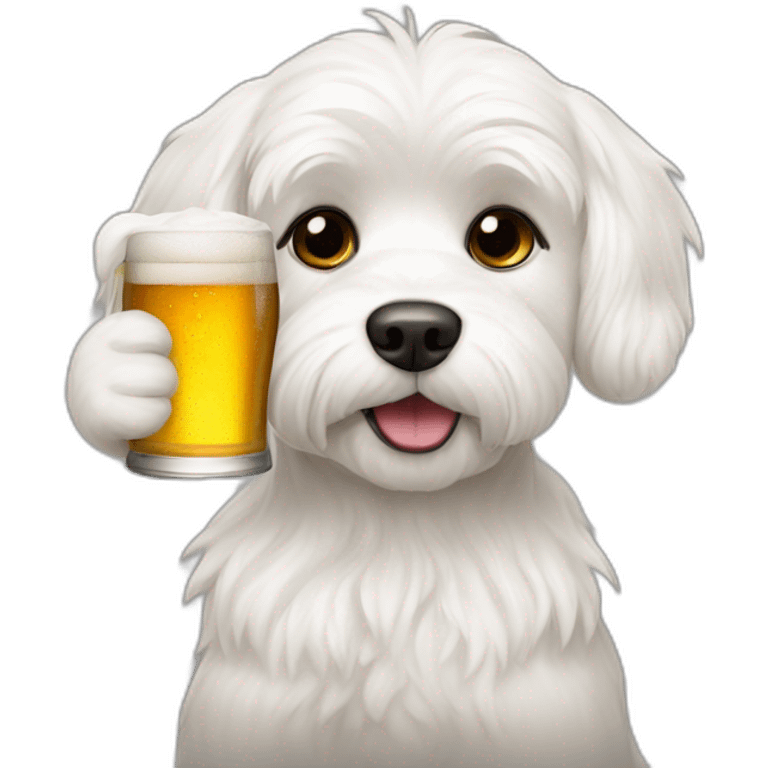 dog-maltese-drinking-beer emoji