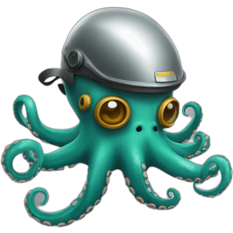 octopus with flying helmet emoji