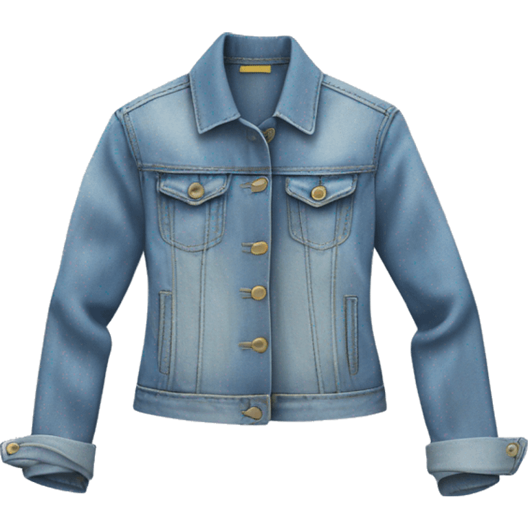 Hyper Realistic isolated open feminine light denim fashion jacket. emoji