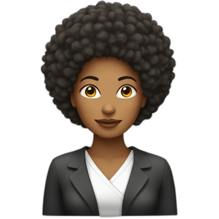 Mujer con afro emoji