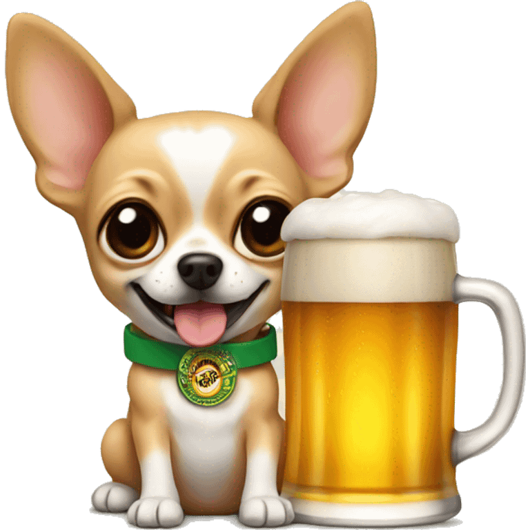 chihuahua with beer emoji