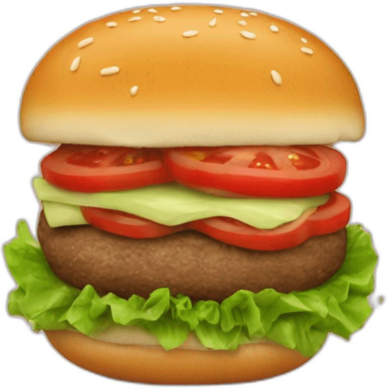 Un burgers qui mange une tomate emoji