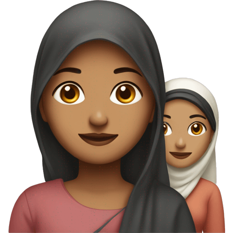 One hindu young women and one muslim young women emoji