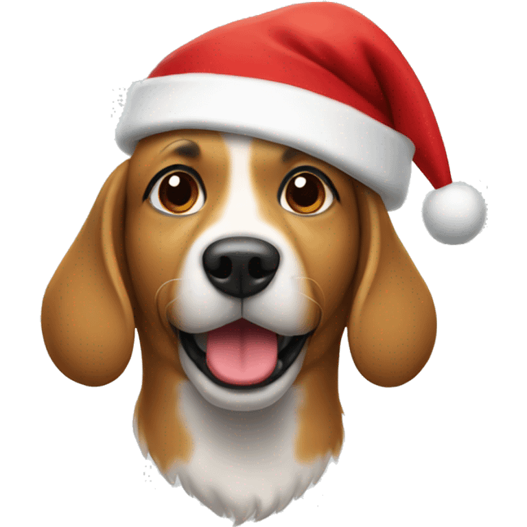 dog wearing santa hat emoji