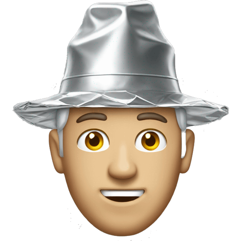 Tin foil hat on white man emoji