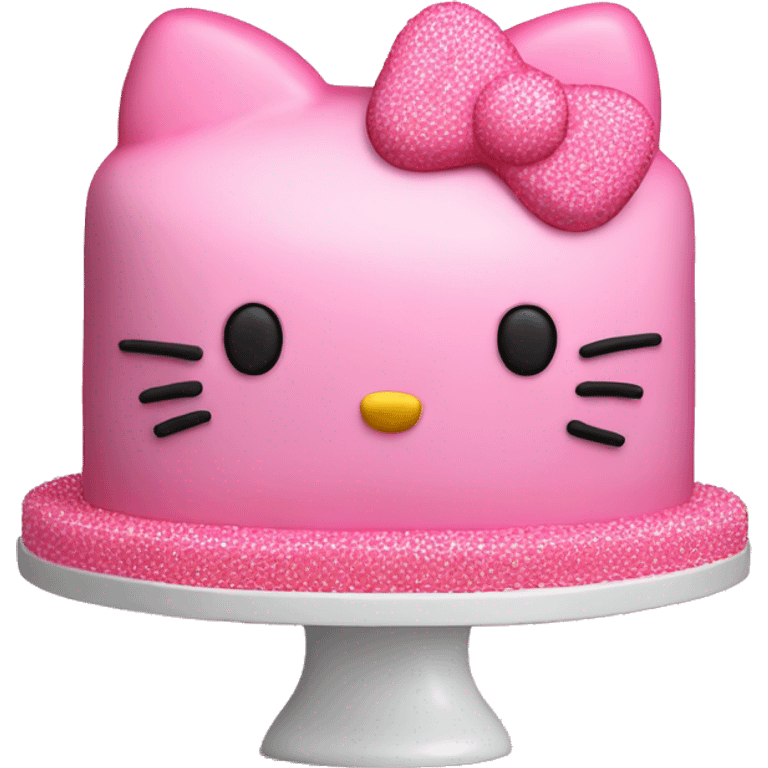 Hello kitty cake with pink sprinkles emoji