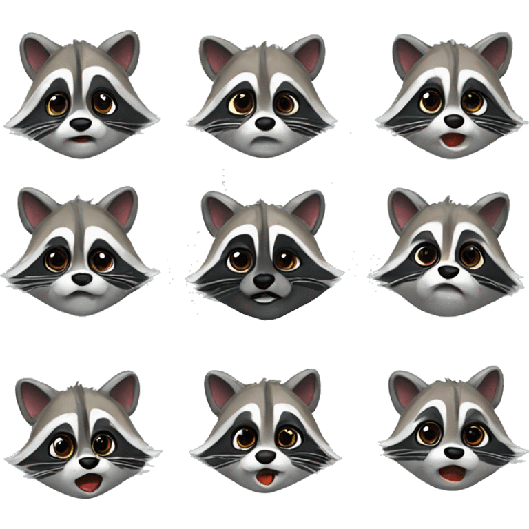 Cute raccoon emote pack emoji