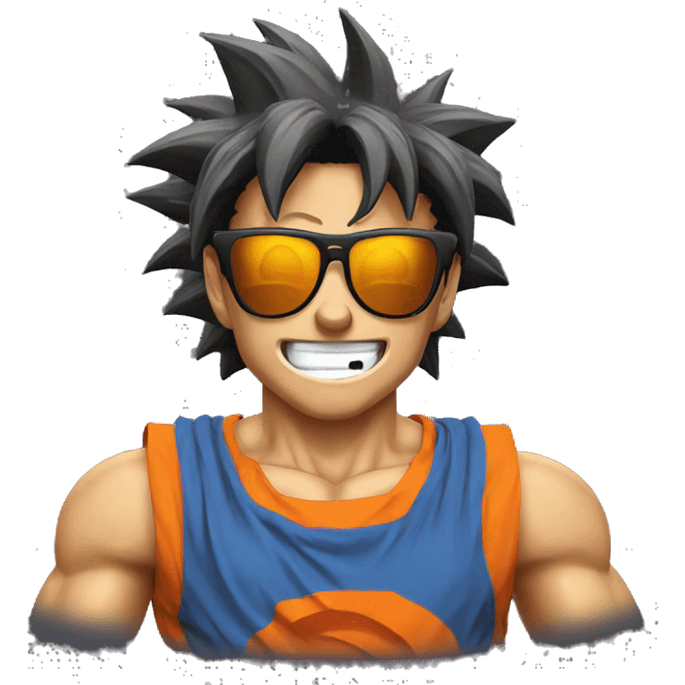 Goku using sun glasses emoji