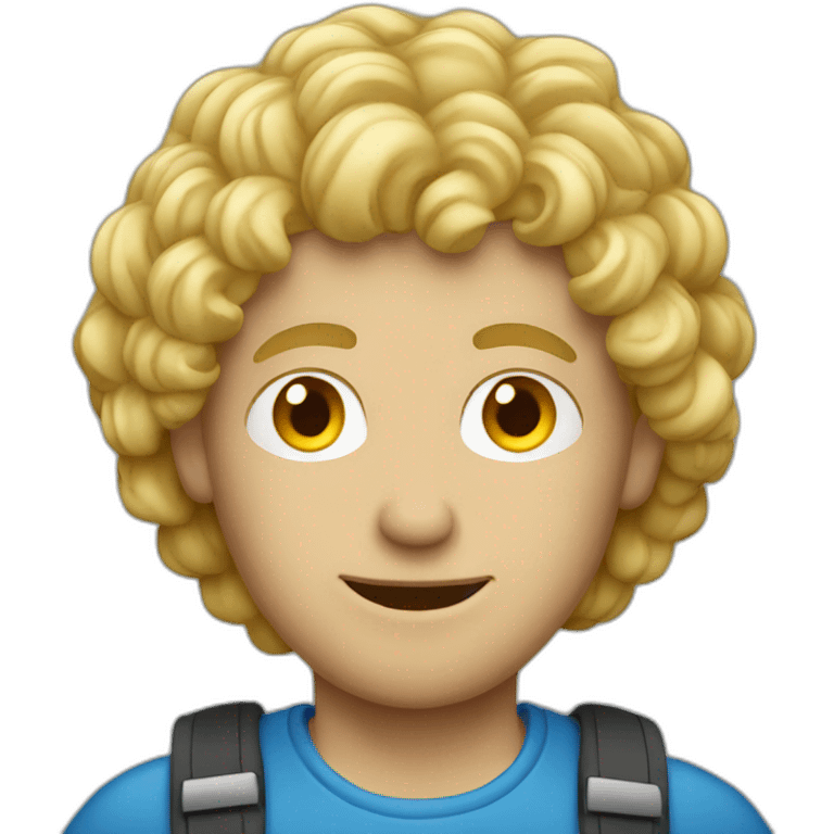 Blonde curly man with laptop emoji